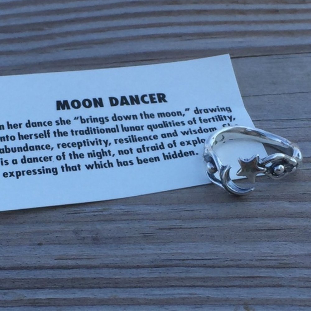 Moon Dancer Ring .925 Sterling Silver Adjustable 5 - 6.5 made in USA - Picture 13 of 15